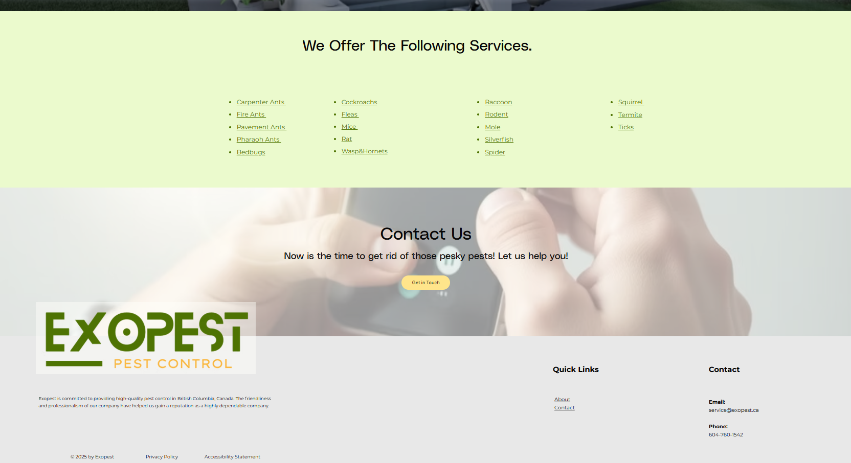 Portfolio Website Exopest 2